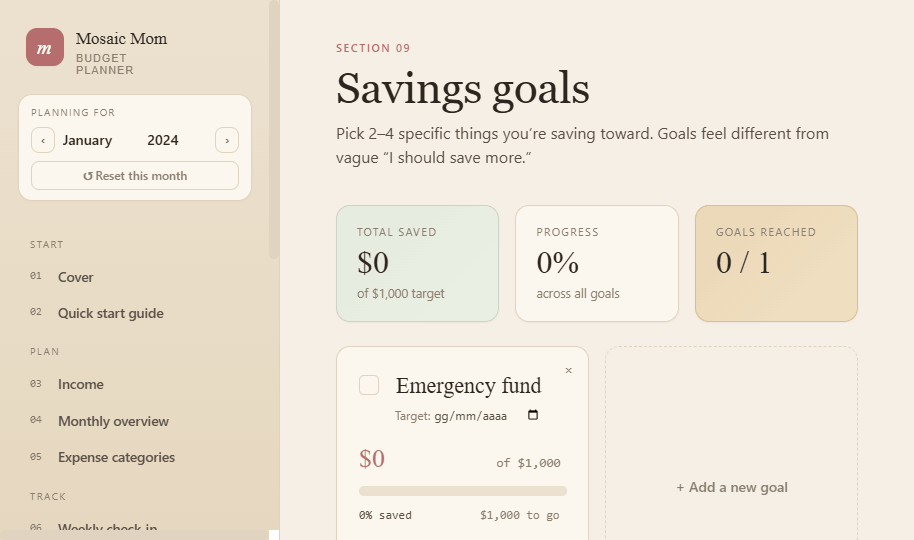 Budget Planner for Single Moms