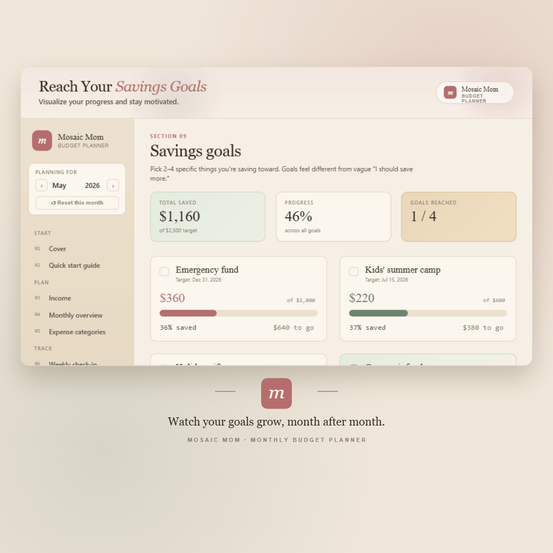 Single Mom Budget Planner — Monthly Money System