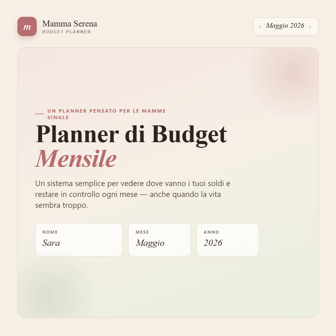 Pianificatore di Budget per Mamme Single