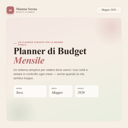 Pianificatore di Budget per Mamme Single