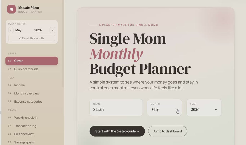 Budget Planner for Single Moms